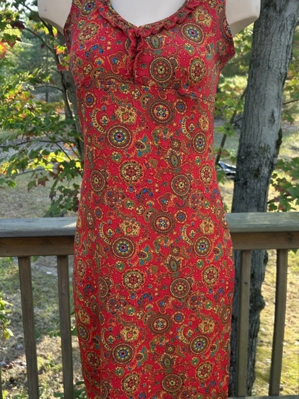 California Concepts Women’s Red Paisley Midi Dress